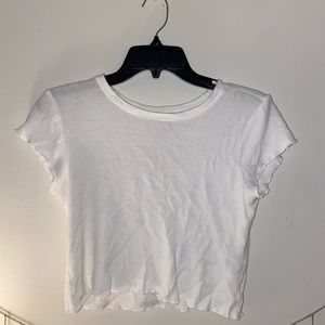 white thermal crop top